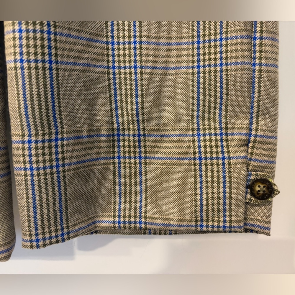 Abercrombie & Fitch Green & Blue Plaid π― Wool Capris With Cuff Buttons EUC - Picture 4 of 10